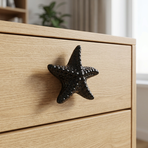 Tirador de cajón con forma de estrella de mar, pomo decorativo de metal para gabinetes, tiradores de hierro fundido de estilo moderno para el hogar, artículo de ferretería. - Product Image 1