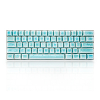 Premium Lake Blue Crystalline Glaze Ceramic Keycaps, Compatible with Cherry and Gateron MX Switch Keyboards, OEM Height