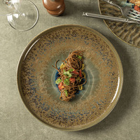 Yayu 2023 nouveaux designs rétro restaurant japonais couleur émaillée dîner rond personnalisé plats et assiettes assiettes en céramique en vrac