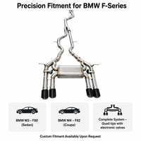 Système d'échappement Catback Performance en Acier Inoxydable pour BMW F80 M3 F82 M4 S55 avec Contrôle à Distance et Valve Électronique