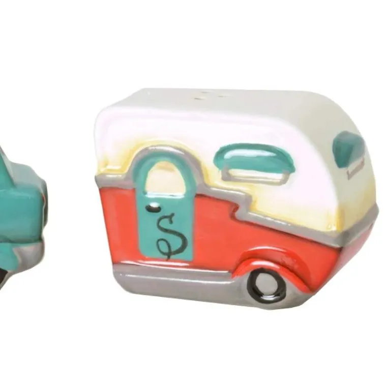 Road Trip Car and RV Camper Ceramic Salt & Pepper Set