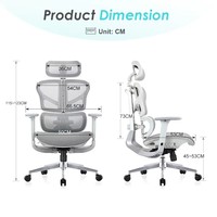 Chaise de bureau de direction de luxe sur mesure, dossier divisé, support lombaire réglable, design ergonomique pivotant, base en acier, pour hôtel