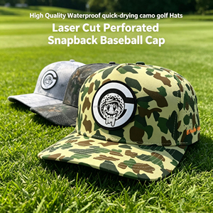 Casquette Trucker Premium A-Frame à profil haut avec corde, imperméable, sportive, athlétique, pour homme et femme, motif camouflage, à fermeture snapback - Product Image 1
