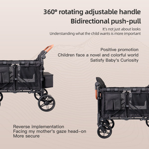 Cochecito Doble para Bebés de Alta Calidad para Autocaravanas, con Tubo de Acero, Plegable, Tipo Push-Pull, para Sentarse, para Acampar al Aire Libre - Product Image 2