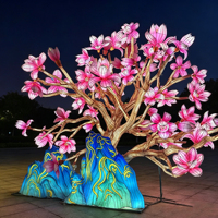 Sculpture florale lumineuse LED colorée LONGTU pour extérieur, Noël, événements et aménagement paysager