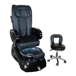 Modern pedikür sandalyesi hiçbir sıhhi tesisat masaj koltuğu tırnak salon spa masaj pedikür sandalyesi pedikür sandalyesi siyah