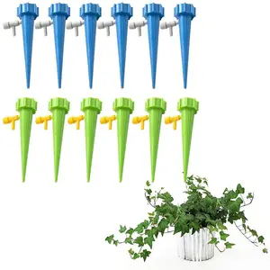 Dropshipping 12Pcs Verstelbare Plant Watering Spikes Automatische Druppelirrigatie Plant Waterer Met Release Regelklep - Product Image 1