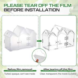 صندوق حيوانات زاحفة شفاف من الأكريليك على شكل قلعة للعناكب القافزة والطراد، مع باب مغناطيسي - Product Image 2