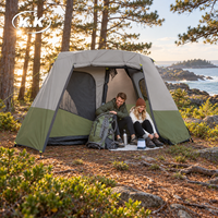 Tente de camping familiale Kawagebo Kamp (KK) avec logo personnalisé, installation facile, pour 3 à 6 personnes, grande tente cabane avec bâche de protection, vente en gros