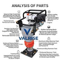 Compacteur à piston en fonte abordable 6,5 CV 65 kg, compacteur à percussion à essence 70 Nm 750 battements/min pour petits projets de construction avec certification CE