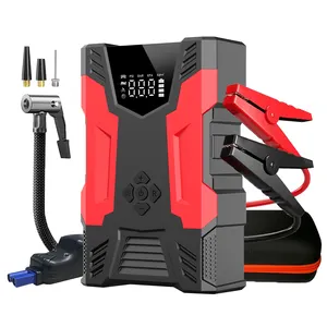 Starter jump mobil multifungsi 4 in 1, dengan kompresor udara jump starter portabel dengan pompa udara 12v kotak lompat dengan Inflator ban