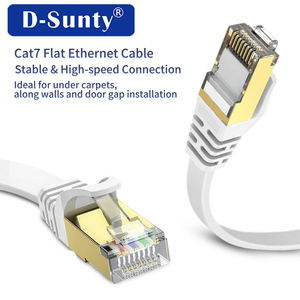 D-Sunty Cat7 SFTP <b>RJ45</b> Ethernet Patch Cord Solid Bare Copper 26AWG 8P8C Shielded LAN Network Communication <b>Cable</b> ROHS Compliant - Product Image 1