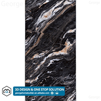 600x1200mm Noir Solide Intérieur Faux Carrelage de Marbre Porcelaine Polie Carrelage de Dalle de Céramique Émaillée pour Salle de Bains Cuisine Plancher