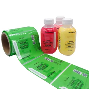 定制印刷聚酯塑料热卷收缩套标签薄膜，用于瓶标签贴纸
