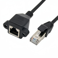 Câble d'extension réseau RJ45 mâle vers femelle Cat5e avec oreilles de fixation à vis, câble Ethernet LAN à montage sur panneau