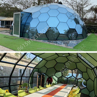 Hébergement de luxe 5x10m dôme en verre ovale tente pour restaurant