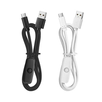 Câble d'extension USB-C mâle vers femelle avec interrupteur à bouton-poussoir
