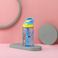 Bouteilles d'eau en plastique sans BPA pour enfants, avec paille, portables, pour l'école, la randonnée et le sport