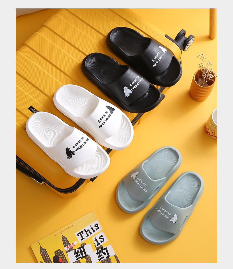 Bear Couple's Sandals Men and Women Shoes Breathable EVA Non-slip Soft Home Slides Slippers