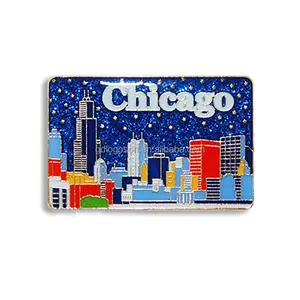 Chicago USA America Fridge Magnet Travel Souvenir Gift Fridge Magnet Colourful Design Skyline Chicago Fridge Magnet