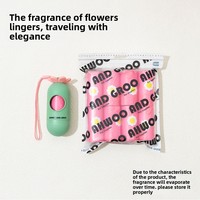 Huahua Kit de ramassage de déjections canines en plastique, portable et épaissi, pour l'extérieur, les voyages et les promenades, avec sac de rangement
