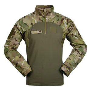 Outdoor Frog Suit Uniform Men's Tactical Clothing Shirt And Combat Pants Set Long Sleeve 1/4 Zip