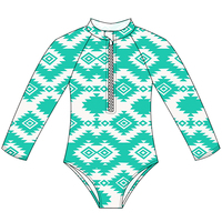 Maillot de bain d'été pour bébés filles, maillot de bain à manches longues personnalisé avec fermeture éclair, maillot de bain une pièce pour enfants filles, nouvel arrivage