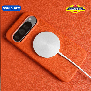 Funda de teléfono de cuero genuino con textura de lichi para Google Pixel 7/8/9/10, compatible con tarjetero magnético, funda protectora para teléfono. - Product Image 1