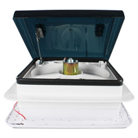 Ventilateur de toit pour camping-car CAPEXRV certifié CE, 14 pouces, 12 V, avec éclairage LED, 3 vitesses réglables, commande manuelle, évent de ventilation pour caravane