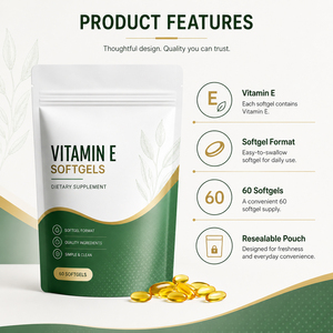Cápsulas de Gel Suave Antioxidantes de Vitamina E Natural Pura 400 UI Tocotrienoles 300 mg, 60 Unidades, para Uso en Adultos, Refuerza la Inmunidad, Venta al por Mayor - Product Image 3
