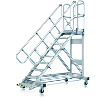 Plataforma de Escaleras Industriales, Diseño Personalizado, Escaleras de Aluminio, Pasarela, Escalera Móvil Industrial con Plataformas