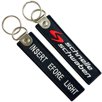 Vente en gros de porte-clés personnalisés avec votre propre logo brodé, étiquettes de clés, anneaux porte-clés, étiquettes tissées brodées