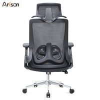 Chaise de bureau exécutive de haute qualité, réglable, luxueuse, avec accoudoirs en tissu, ergonomique, dossier pivotant en maille, soutien lombaire