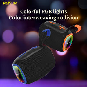 Enceinte Bluetooth Kasinuo Bass Cannon avec éclairage RGB, 1500 mAh, TWS, TF, USB, cordon, en ABS et tissu maillé, matériaux recyclés, pour extérieur, karaoké et soirées - Product Image 5