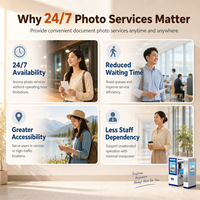 Photomaton Automatisé 24h/24 et 7j/7 avec Paiement en Libre-Service et Impression Instantanée pour Photos de Passeport, de Visa et d'Identité