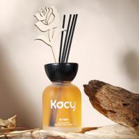 Bouteille en verre vide de forme ronde avec logo personnalisé de luxe 100ml 150ml 200ml diffuseur de roseau givré avec emballage cadeau