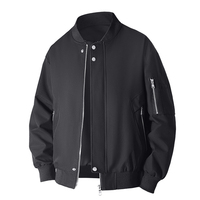 Blouson Bomber Homme Personnalisé Brodé Col Montant Grande Taille Coupe-Vent Respirant Fermeture Éclair Décontracté