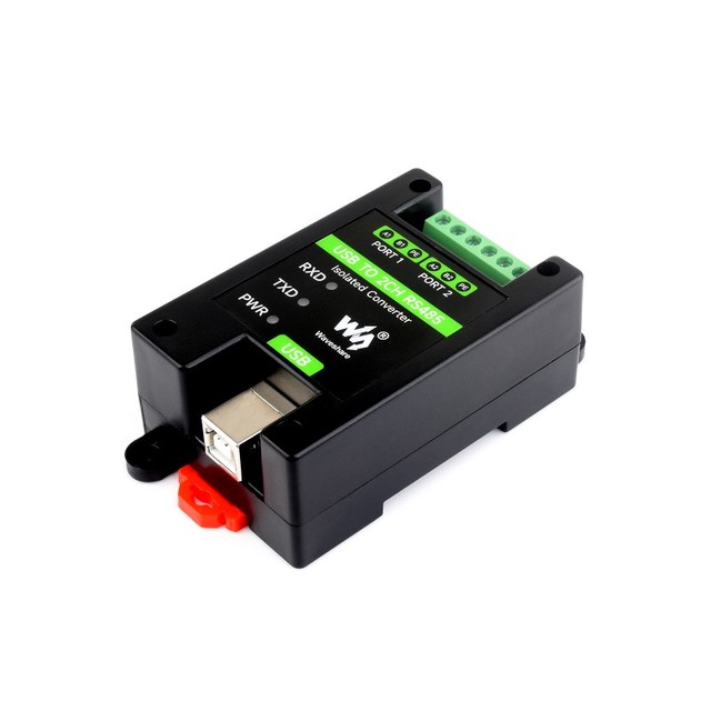 Waveshare USB to 2CH RS485 Industrial Grade Isolated Converter USB to RS485 Adapter Onboard FT2232HL Chip 5V 5m