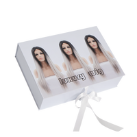 Boîtes cadeaux de luxe personnalisées avec logo imprimé pour perruques, en carton recyclable doublé d'éponge, pour extensions capillaires