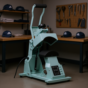 Máquina de Prensa de Calor Semiautomática Eléctrica con Placas Intercambiables para Gorras y HTV, 110V D0100X30W5X - Product Image 3