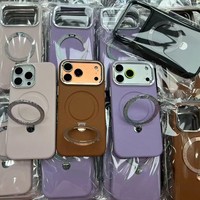 Compatible avec 18 Pro Max pour 17 Pro Max, étui Fulcrum léger, luxueux, scintillant, rose, avec support magnétique, en cuir PU