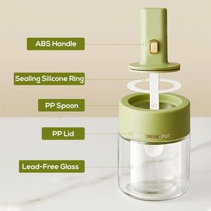 275ml Salt Sugar Pepper Seasoning Containers Cooking Kitchen Glass Seasoning Bottle Glass <b>Spice</b> <b>Jars</b> with Retractable Spoon - Product Image 2