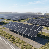 Système de support solaire au sol en acier au carbone, structure de montage photovoltaïque pour le support des panneaux solaires