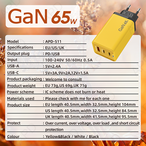 เครื่องชาร์จด่วน USB-A ประเภท C 3 พอร์<span class=keywords><strong>ต</strong></span>ชาร์จเร็วสุดพร้อมอะแดปเตอร์โทรศัพท์มือถือ<span class=keywords><strong>แบ</strong></span>บเบาสำหรับไอโฟน <span class=keywords><strong>ซัม</strong></span><span class=keywords><strong>ซุง</strong></span> เสี่ยวมี่ - Product Image 6