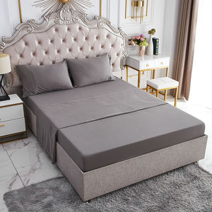 4 قطعة الجملة السرير غطاء 100% القطن جيرسي مرونة ورقة مسطحة مجموعة مع أكياسها طقم سرير - Product Image 2