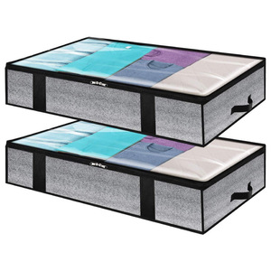 90L Under Bed Storage Containers Toy Organizers Clothing Storage Bags Closet Bins with Clear Window for Organizing Blanket
