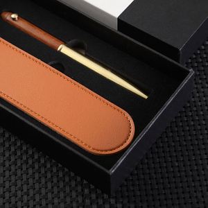 Coffret Cadeau d'Affaires en Métal et Bois de Santal, Étui à Crayons en PU, Stylos Sérigraphiés, Souvenir pour la Journée des Enseignants - Product Image 3