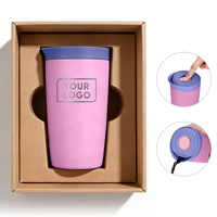 Mug à café 12 oz en acier inoxydable 304 à double paroi avec isolation sous vide, couvercle anti-fuite avec bouton-poussoir, cadeau de bureau