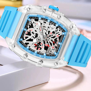 ZIDO <span class=keywords><strong>uomo</strong></span> trasparente barilotto di vino automatico orologio al quarzo impermeabile con Design cavo orologio elegante - Product Image 3