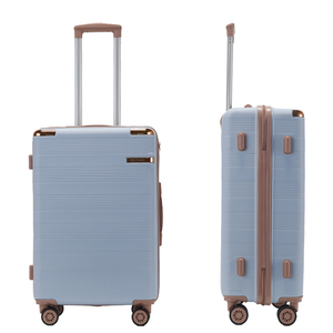 Juegos de Maletas de Viaje Grandes de 12, 14, 20, 24 y 28 Pulgadas de Moda, Maleta de Viaje con Ruedas de ABS Color Azul Cielo para Viajes Largos - Product Image 4